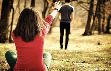 Person remembering lost love